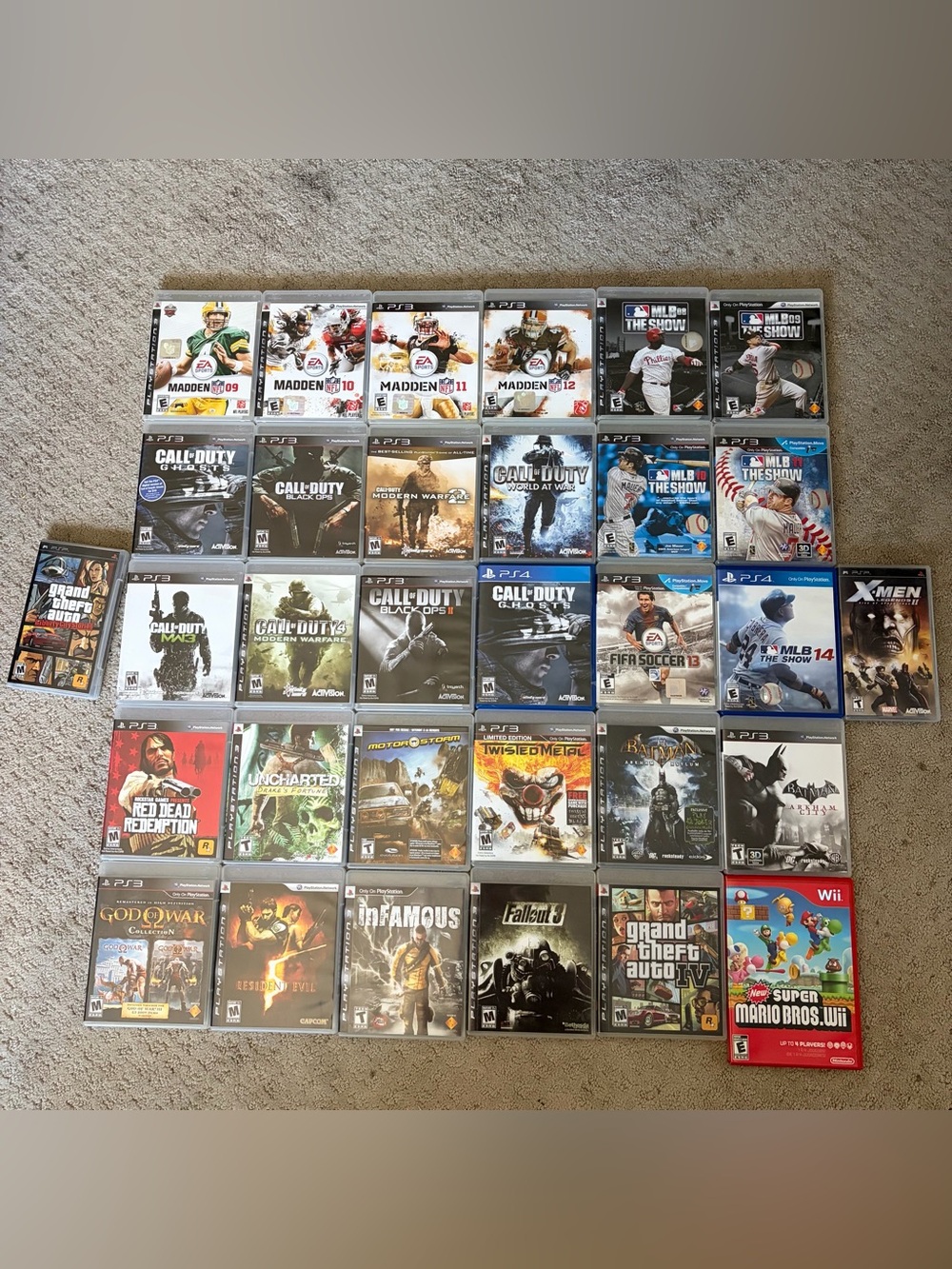 Huge Lot of 36 Video Games — PS3, PS4, PSP, Wii